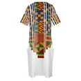 thumbnail image 4 of Kente design Vestido de verano suelto con bolsillos estampado africano ropa africana, 4 of 6