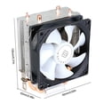 thumbnail image 2 of Enfriador de CPU de 90mm con 2 tubos de calor ventilador de refrigeración silencioso de arcoíris RGB ventilador de refrigeración de CPU de 3 pines para Intel 1150/1151/1155/1156/1200 AMD AM2, 2 of 9
