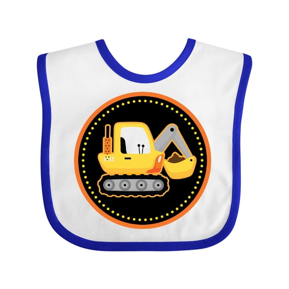 Inktastic Construction Digger Truck Boys Baby Bib