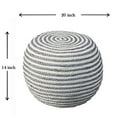 thumbnail image 3 of LR Home Savanna Round Grey/White Striped Indoor Pouf Ottoman, 20" H x 14" W, 3 of 5