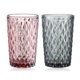 thumbnail image 1 of Copa de cristal con patrón de diamante, copa de vino en relieve de color, copa de vino gruesa, 2 uds., 1 of 5