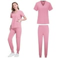 thumbnail image 5 of Scrubs Set for Women Nurse Uniform V-Neck Top and Drawstring Jogger Pants with Multi Pocket Workwear, 5 of 5
