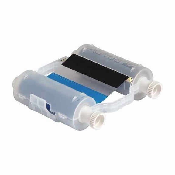 Brady Ribbon, 4-21/64" W, 200 ft. L, Black/Blue B30-R10000-KB-8
