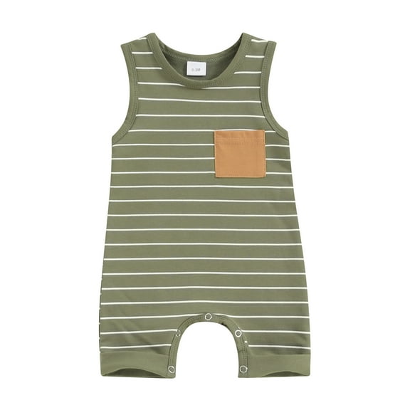 Bagilaanoe Newborn Baby Boys Summer Jumpsuit Shorts Striped Sleeveless Bodysuit 3M 6M 12M 18M Infant Casual One Piece Romper