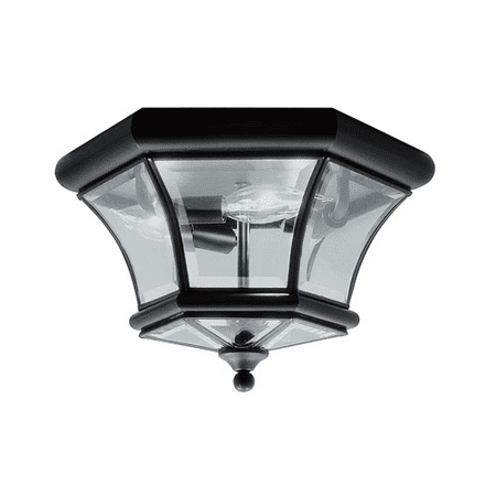 

Semi Flush Mounts 3 Light With Clear Beveled Glass Black size 13 in 180 Watts - World of Crystal