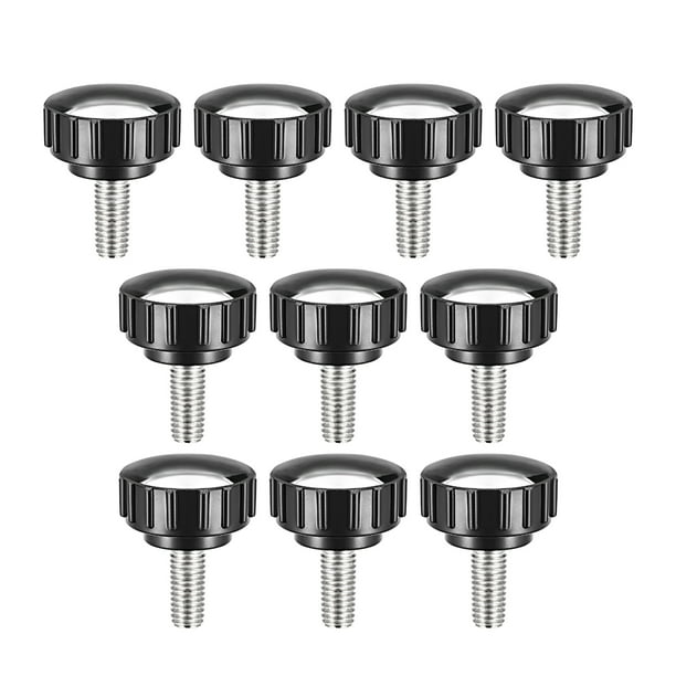 Uxcell M5 x 10mm Male Thread 18mm Round Head Knurled Clamping Knobs 10