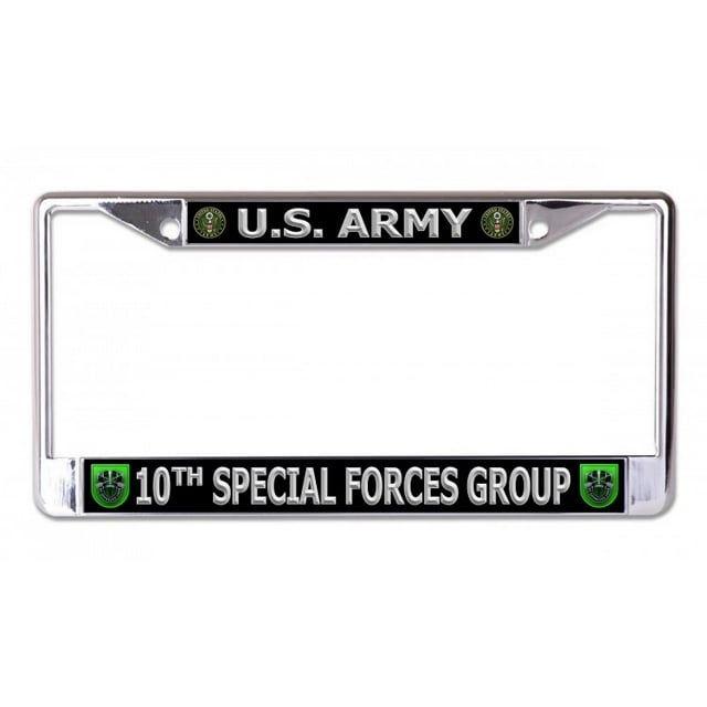 Plaque d'Immatriculation Chromée Groupe des Forces Spéciales 10e Armée Américaine