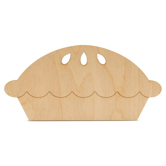 Pumpkin Pie Wooden Cutout 6 inches, Pack of 5 Unfinished Birch Wood Cutout for Thanksgiving Decor and DIY Crafts, by Woodpeckers