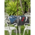 thumbnail image 2 of Outdoor Tablecloth with Umbrella Hole and Zipper, American Flag Round Table Cloth 60 Inch Waterproof Tablecloth, Retro US Flag Baseball Stars Gray Picnic Table Cover for Patio Camping, 2 of 7