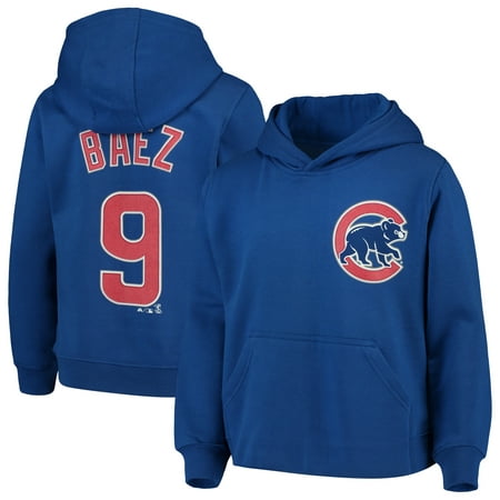 Javier Baez Chicago Cubs Majestic Youth Player Name & Number Pullover Hoodie -