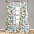thumbnail image 2 of Ocean Themed Window Curtains, Nautical Design Seahorse Fish and Anchor Pattern with Corals Print, Lightweight Decor 2-Panel Set with Rod Pocket, Pair of - 28"x95", Pale Caramel Sea Blue, by Ambesonne, 2 of 3