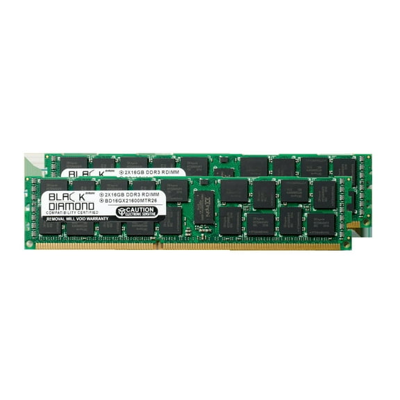 32GB 2X16GB Memory RAM for IBM System X Series x3630 M4, x3650 M4 DDR3 ECC Registered RDIMM 240pin PC3-12800 1600MHz Black Diamond Memory Module Upgrade