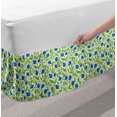 thumbnail image 2 of Fruits Bed Skirt, Flowering Blueberry Blossoms Vivid Leaf Branches Nature Plants Design, Elastic Bedskirt Dust Ruffle Wrap Around for Bedding Decor, 4 Sizes, Violet Blue Lime Green, by Ambesonne, 2 of 2