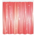 thumbnail image 2 of Ambesonne Space Shower Curtain, Abstract Beams Stars Galaxy, 69"Wx75"L, Salmon Rose, 2 of 4