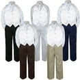 thumbnail image 1 of 4pc Boy Suit Set White Necktie Vest Baby Toddler Kid Formal Pants S-7 Wedding, 1 of 2