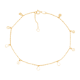 thumbnail image 3 of Welry 14kt Yellow Gold Chain Bracelet with Disc Dangles, 9" + 1", 3 of 4
