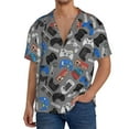 thumbnail image 3 of Xecao offers the Video Game for Men's Casual Short-sleeved Shirt, a button-up collared shirt with a pocket, perfect for beach vacations and yacht travel in the Medium size., 3 of 7