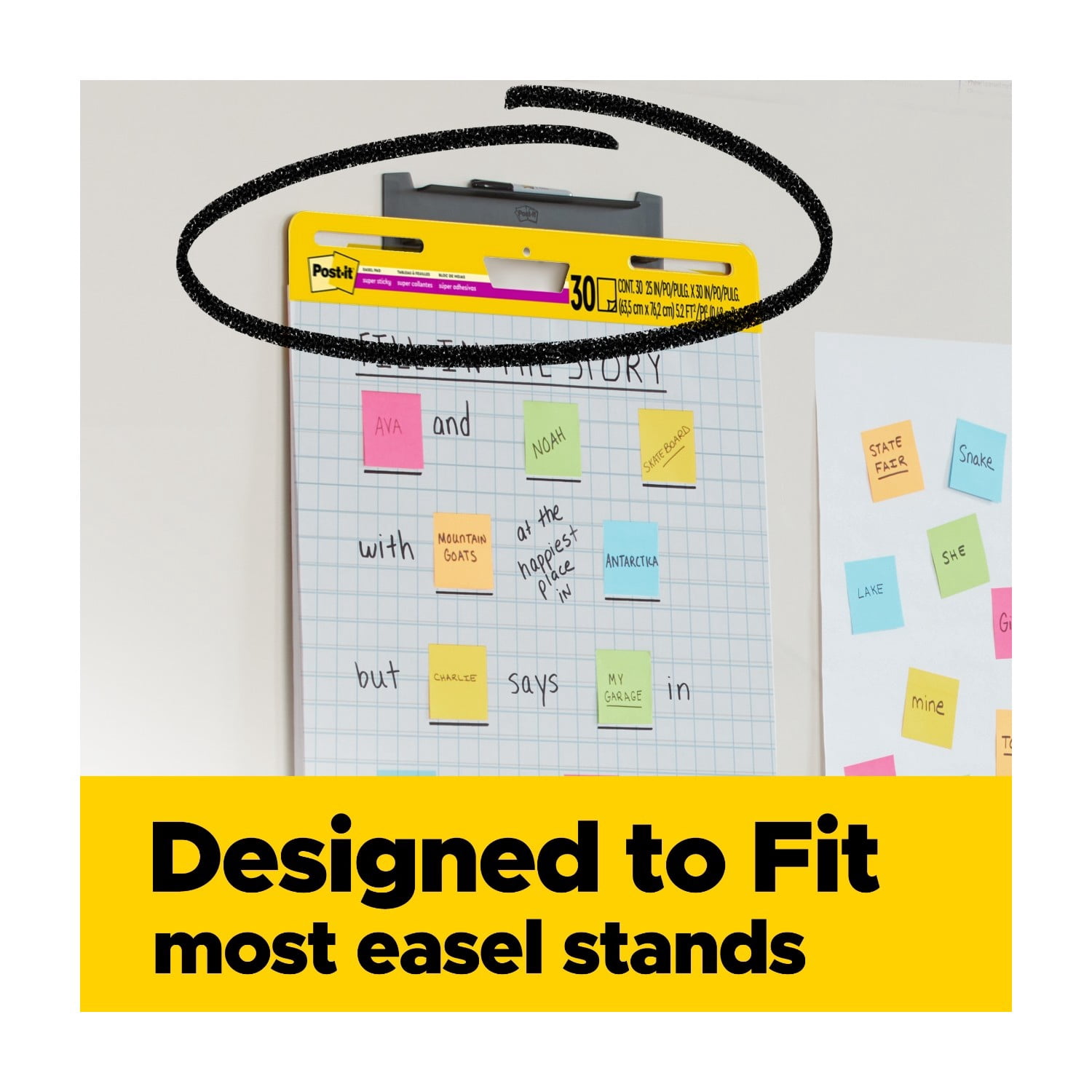 Post-it Super Sticky Easel Pad, White with Grid, 25 in. x 30 in. Sheets, 4 Pads