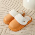 thumbnail image 2 of Xfvqtps Unisex House Slippers Detachable Washable Button Fleece Lining Solid Color Soft Thick Sole Memory Foam Slip on Non-Slip Comfortable Cozy Indoor Warm Winter Fuzzy Slippers, 2 of 9