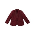 thumbnail image 2 of iiniim Kids Boys Gentleman Suit Long Sleeve Blazer Notch Lapel One-Button Formal Jacket Size 4-14 Dark Red 12, 2 of 7