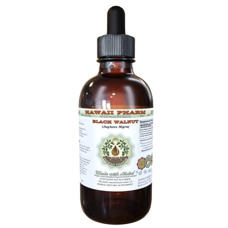 Black Walnut (Juglans Nigra) Glycerite, Organic Dried Leaves Alcohol-Free Liquid Extract, Hei Che Tao, Glycerite Herbal Supplement 4 oz