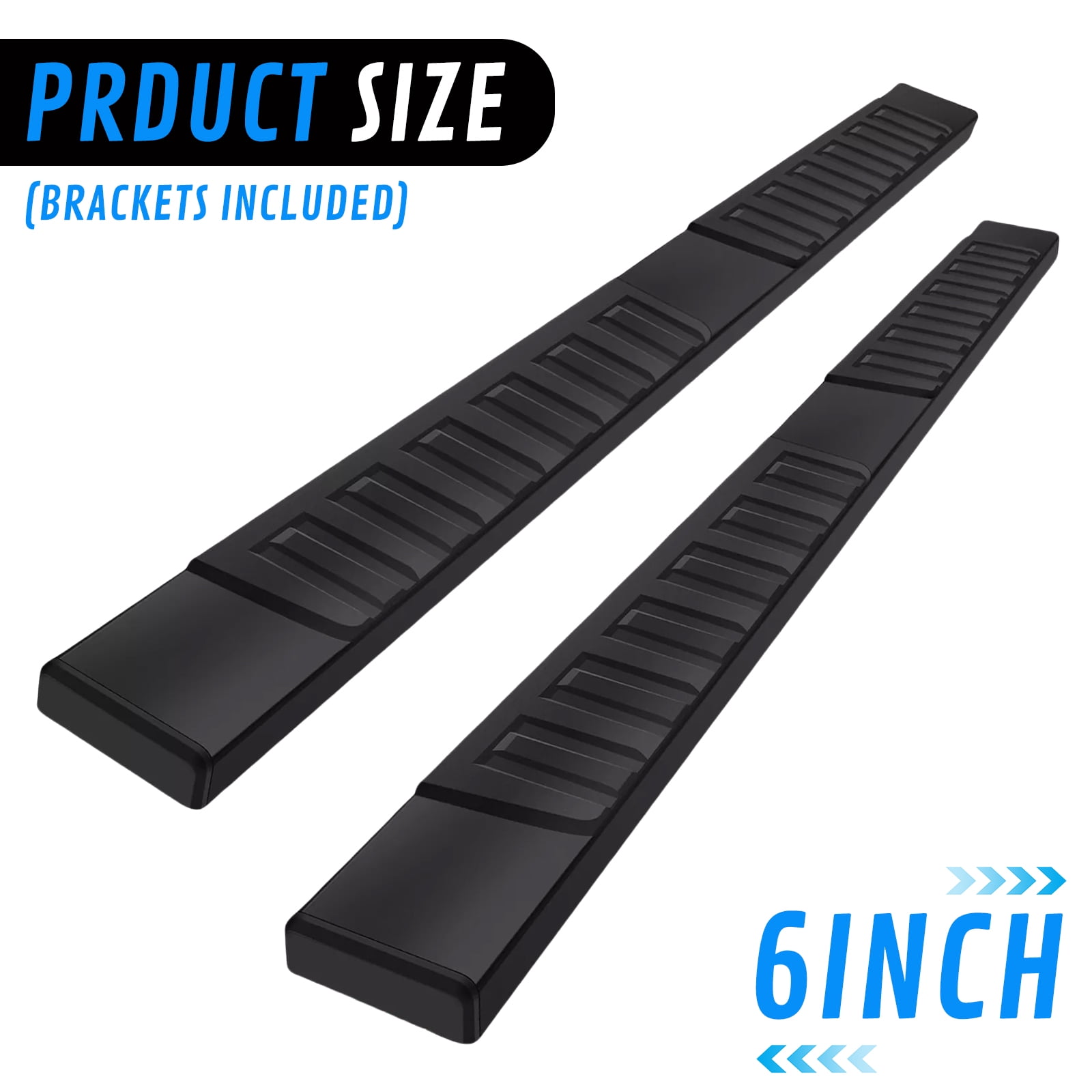 Running Boards Side Steps Compatible with 2024 2025 Toyota Tacoma Double Cab & Crew Cab (4 Full-Size Doors), Heavy-Duty Carbon Steel Nerf Bar Side