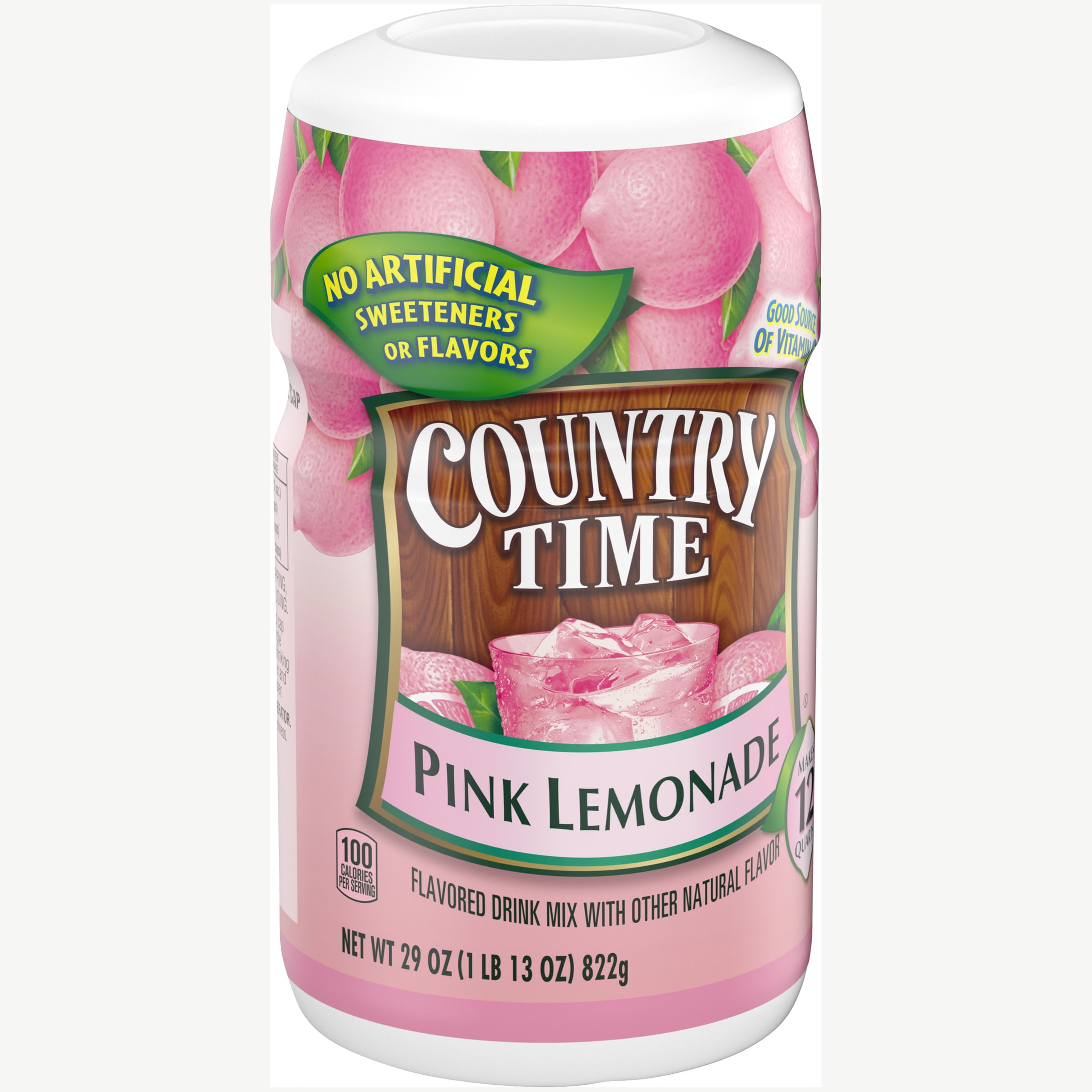 Country Time Pink Lemonade Drink Mix, Caffeine Free, 29 oz Jar