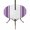 Purple, White, Lavender, variant on Round Outdoor Tablecloth with Umbrella Hole and Zipper, Red Striped Fitted Table Cover with Elastic Edge for 31-35 Inch, Farmhouse Simple Line Vertical Stripes Waterproof Patio Tablecoths for Picnic