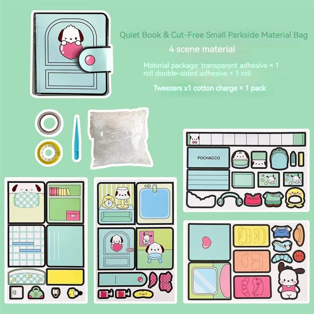 Sanrio DIY Quiet Book Kuromi Cinnamoroll Melody Handmade Semi-Finished Products Toy Sticker Book Girl Gift Educational Toy - Walmart.com for Cinnamoroll Quiet Book Printable Pdf Free Download