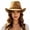 Z16-Brown, variant on Classic Western Cowboy Hat Felt Cattleman Shapeable Brim for Men Women Cowgirl Halloween Rodeo Accessory