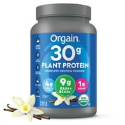 Orgain Organic Vegan 30g High Protein Powder, Plant Based Shake Drink, Prebiotic Fiber, Vanilla, 2.01lb
