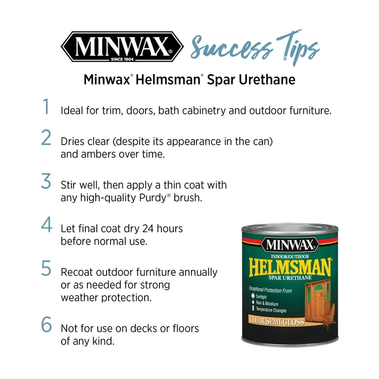 Minwax Helmsman Spar Urethane, Clear Satin, 1 Quart photo 3