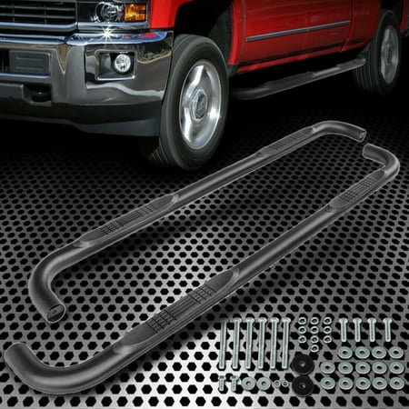 Cab Step Boards FOR 1999-2018 CHEVY SILVERADO CREW CAB OVAL BLACK SIDE STEPS NERF BAR RUNNING BOARD ()