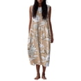 thumbnail image 4 of Puliio Summer Dresses for Women Sleeveless Round Neck Floral Print Loose Midi Casual Dress, 4 of 6