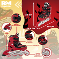 thumbnail image 4 of Patines en línea ajustables RM REGALOMEX para niños talla 19.5-23.5 negro mediano, 4 of 6