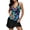 Feather Floral, variant on Women Floral Print Tankini Swimsuit Costume Two Piece Swimwear with Skirt S BlackLeaf