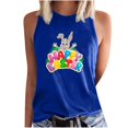 thumbnail image 1 of Camiseta sin mangas de verano de Pascua con cuello redondo suelto informal estampado para mujer Fridja  qr2242, 1 of 5