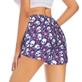 thumbnail image 2 of Uemuo Skull cartoon flower Pattern Women's Athletic Shorts High Waisted Running Shorts with Liner Pockets Gym Elastic Workout Shorts-X-Large, 2 of 9