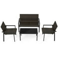 thumbnail image 1 of Patiojoy 4 Pieces Patio Furniture Set, Heavy Duty Galvanized Metal Frame Outdoor Wicker Table and Chairs Set, 1 of 9