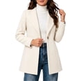 thumbnail image 2 of Afelkas Women Winter Peacoat Single Breasted Notched Lapel Tailored Fit and Flare Wool Blend Coat with Pockets, 2 of 7
