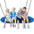 thumbnail image 1 of Gymax 60'' Saucer Tree Swing Surf Outdoor Adjustable Kids Giant Oval Platform Swing Set Blue, 1 of 10