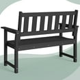 thumbnail image 2 of Outdoor Bench, 50’’ All Weather and Fade Resistant Memorial Bench, 2-Person HDPE Garden Bench, Low Maintenance Park Bench for Garden, Porch and Patio, Black, 2 of 6