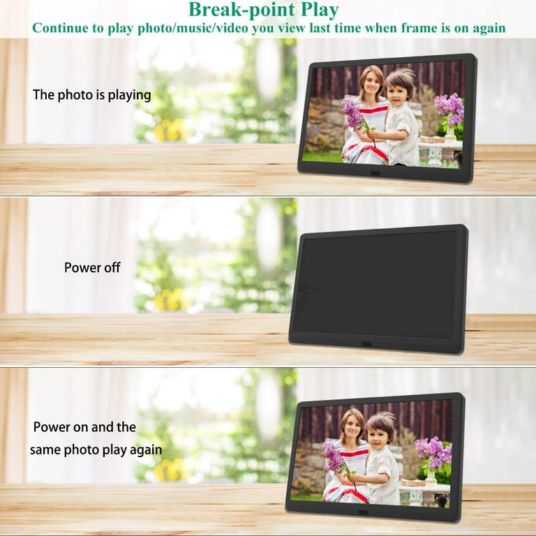 Atatat 10 inch Digital Picture Frame with 1920x1080 IPS Screen Digital Photo Frame Adjustable Brightness Photo Deletion 1080P Video