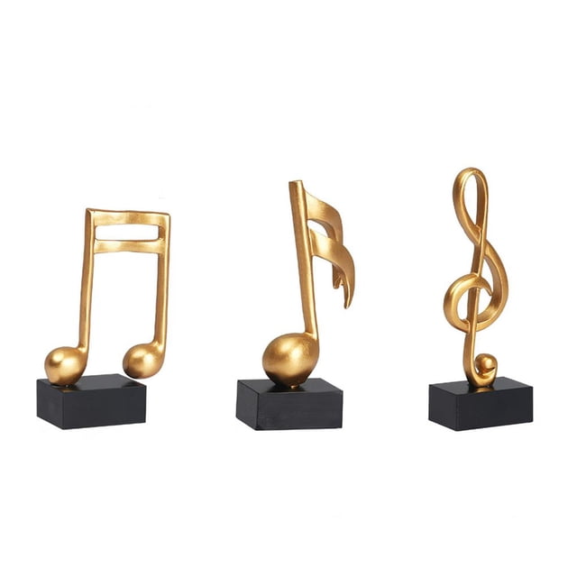 Inteprter Estatuilla de nota musical, decoración de nota musical decorativa de resina, escultura Musical estable para sala de estar, hogar, dormitorio, Artesanía Inteprter HA016704-00
