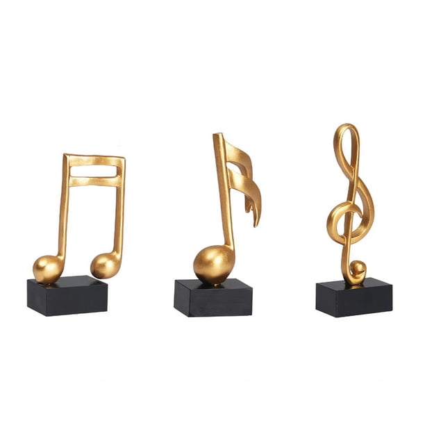 Estatuilla De Nota Musical, Decoración De Nota Musical Decorativa De Resina, Escultura Musical Estable Para Sala De Estar, Hogar, Dormitorio, Mesa De Oficina Y Escritorio Noticed HA016704-00