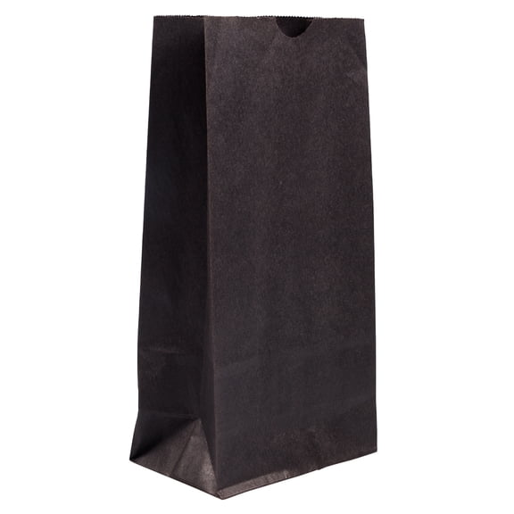 JAM Paper Kraft Lunch Bags, 4.1 x 8 x 2.3, Black, 25/Pack, Small