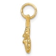 thumbnail image 2 of FB Jewels 10K Yellow Gold Solid Horseshoe Wishbone & Shamrock Charm, 2 of 3