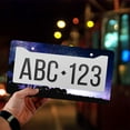 thumbnail image 4 of 1 Pcs Starry Night with Tree Silhouettes License Plate Frame,License Plate Cover for Car Decorative Parts,Aluminum License Plate Bracket Holder Rust-Proof for US Standard Car, 4 of 8
