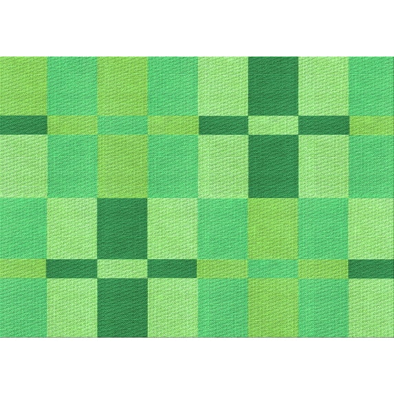 Ahgly Company Indoor Rectangle Patterned Emerald Green Area Rugs, 8' x 12'