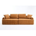 thumbnail image 5 of Demi Bonn 103" 4-Seater Crochet Yarn Fabric Sofa with Full Sponge for Living Room, 4 Pillows for Living Room, Office, Modern Couch Furniture, Orange, 5 of 15